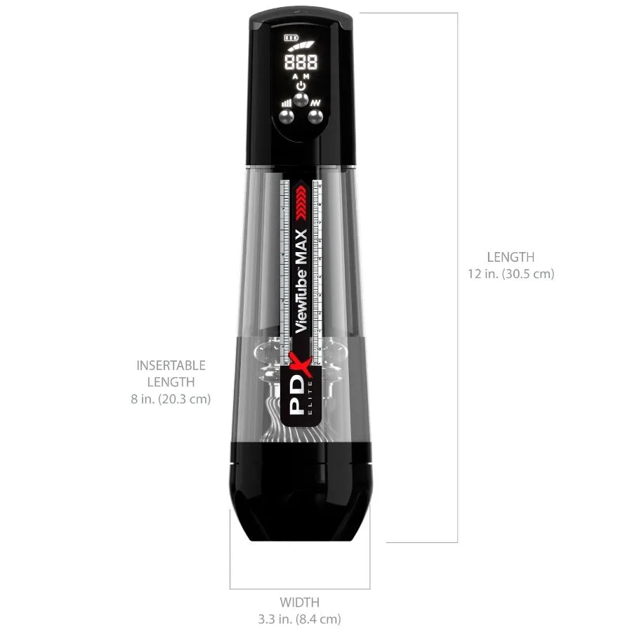 PDX ELITE - VIEWTUBE MAX VIEW MASTURNADOR AUTOMÁTICO COM SUCÇÃO TRANSPARENTE
