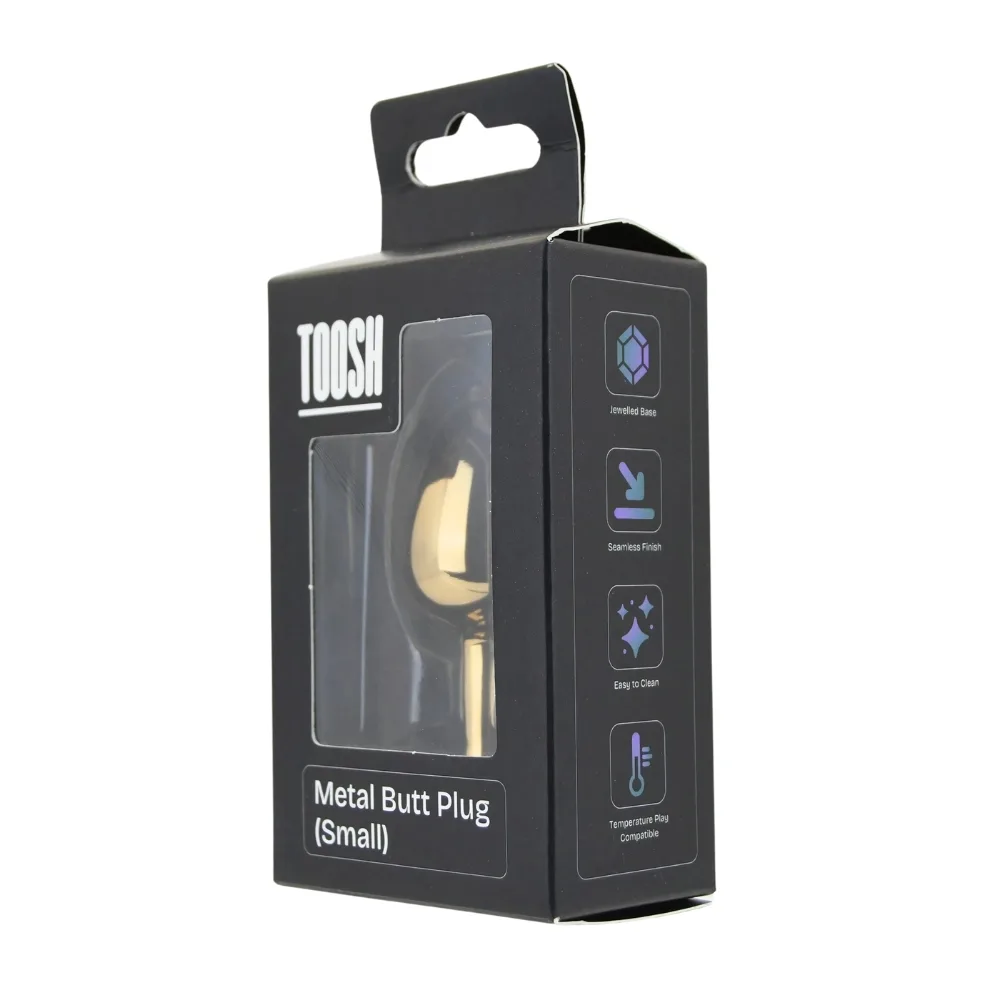Toosh Gold Metal Butt Plug Small Pink Stone
