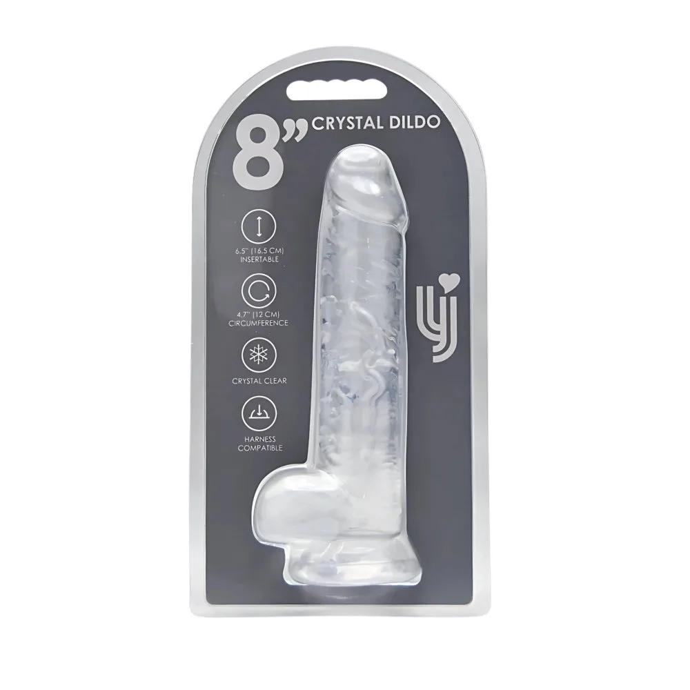 Loving Joy Dildo 8 Polegadas com Testículos Transparente