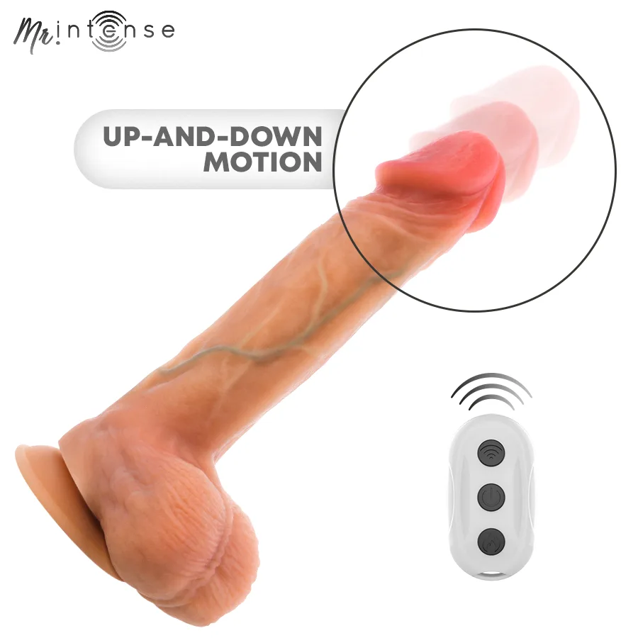 Mr Intense - Vibrador Logan de Silicone com Efeito de Calor e Controle Remoto 20 cm -Ø- 4,1 cm