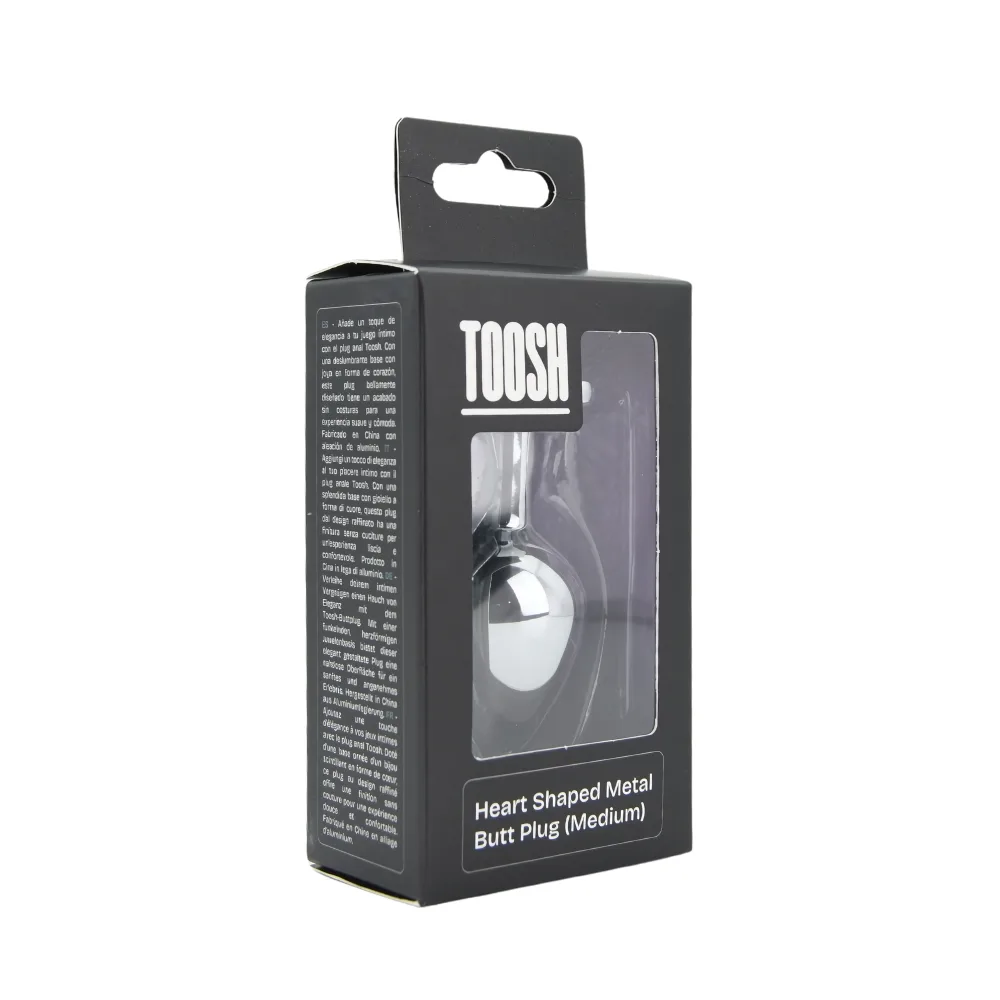 Toosh Heart Shaped Silver with Red Stone Medium