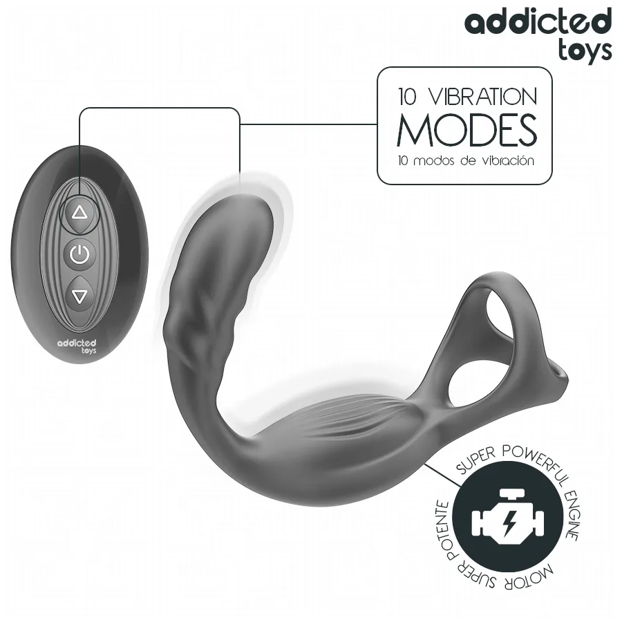 ADDICTED TOYS - ANEL PENIANO DUPLO PARA PRÓSTATA COM CONTROLE REMOTO
