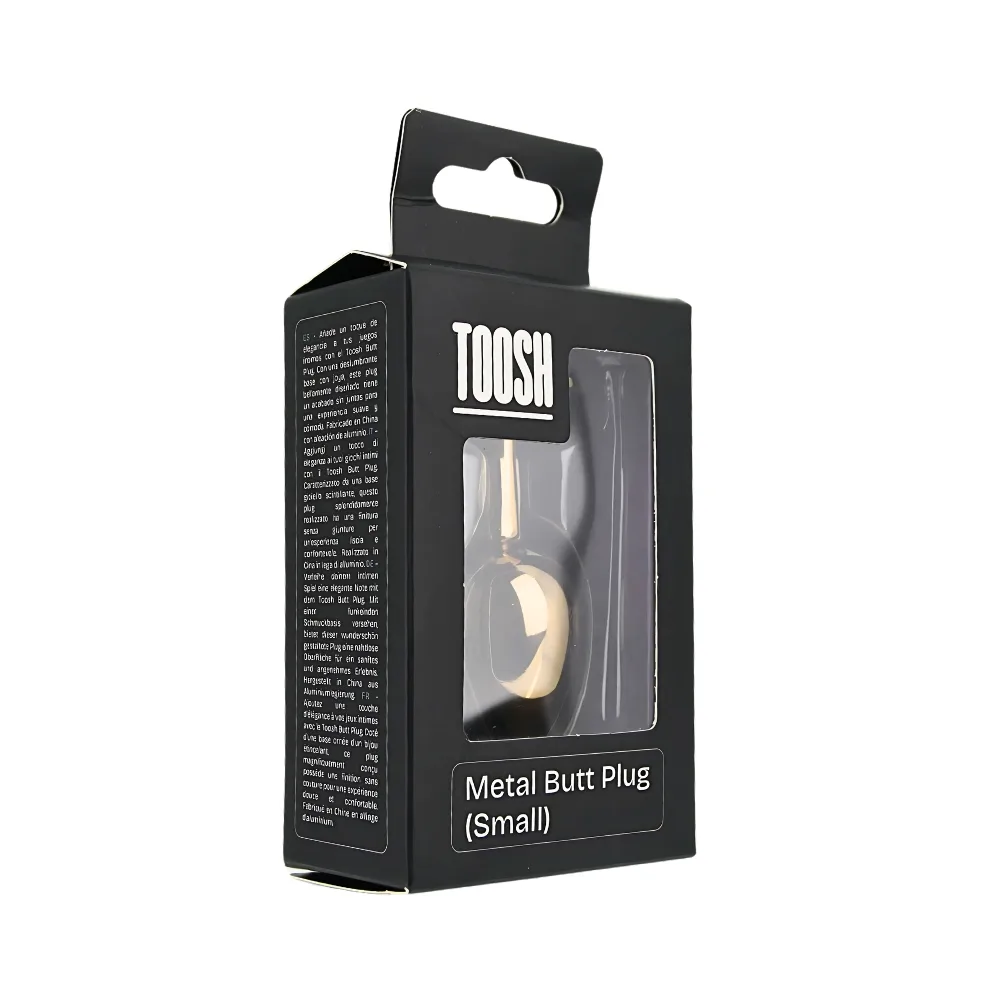 Toosh Plug em Forma de Coração Dourado com Pedra Vermelha Pequeno