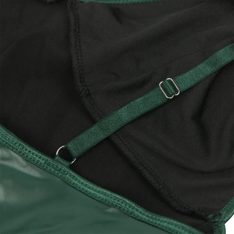 SUBBLIME - 955434 DRESS WITH GREEN LEATHER STRAPS S/M
