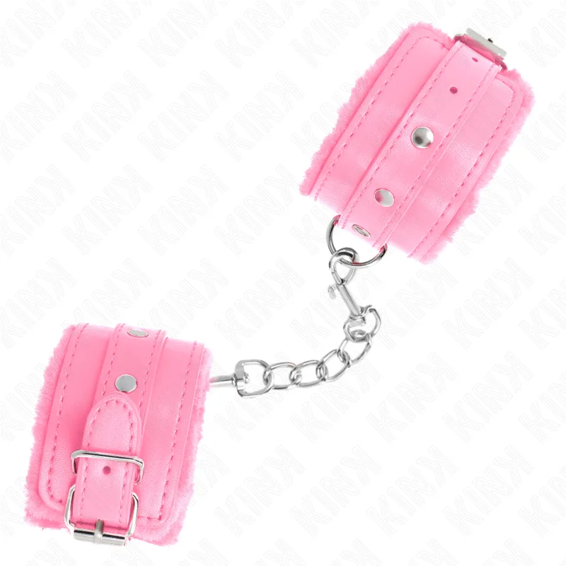 KINK - PULSO PREMIUM FORRO DE PELE ROSA COM CINTO ROSA AJUSTÁVEL 17-29 CM X 6 CM