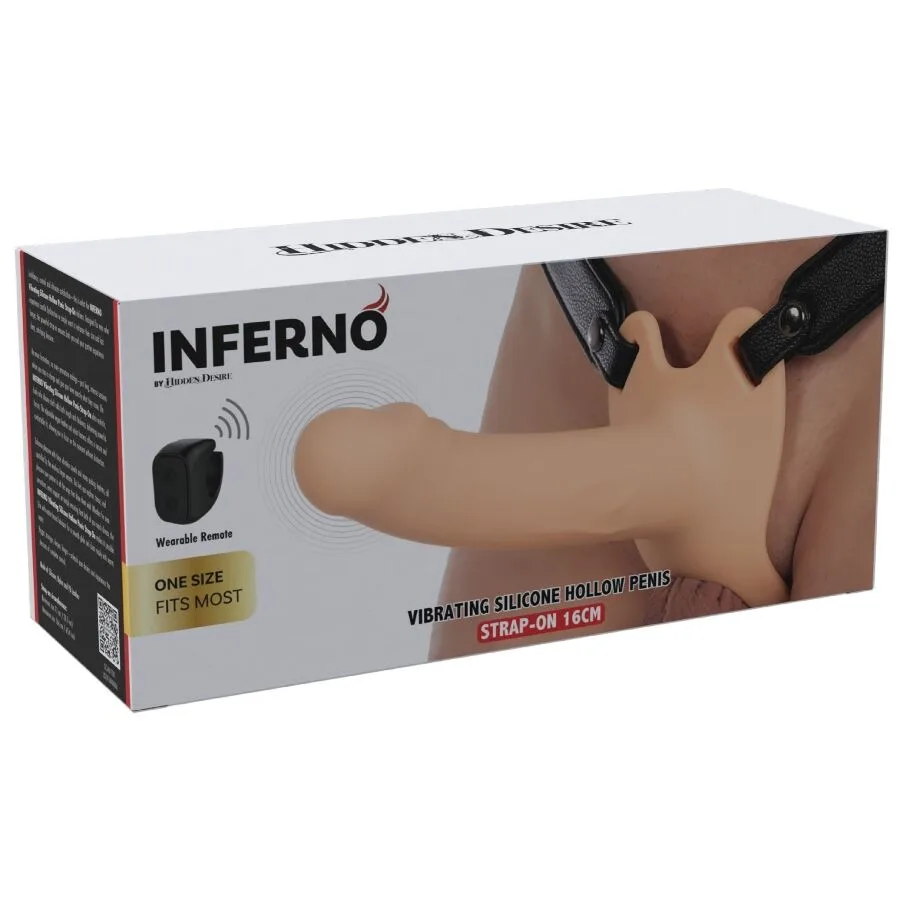 HIDDEN DESIRE - INFERNO VIBRATING PENIS SLEEVE STRAP-ON  16 CM