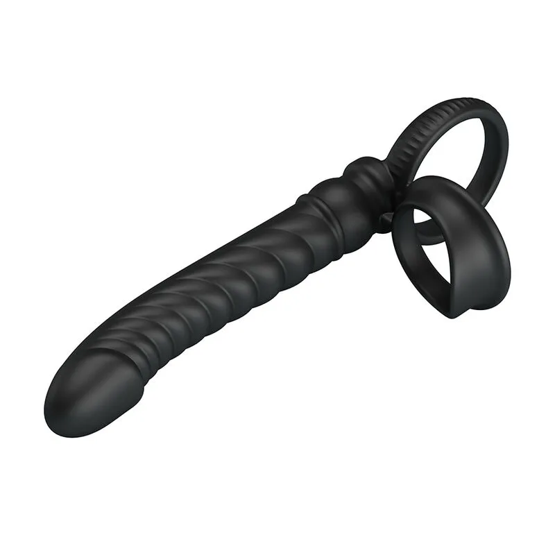 Pretty Love - Merritt Anal Vibrator with Ring and Vibration Black