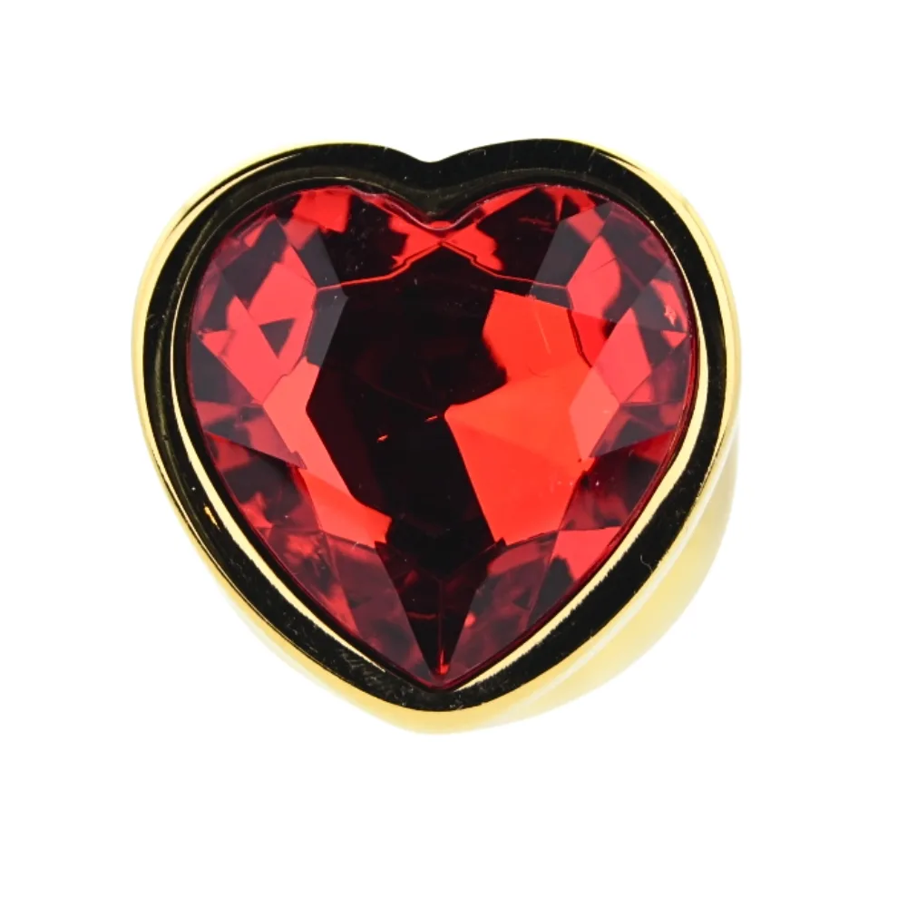 Toosh Heart Shaped Gold with Red Stone Large