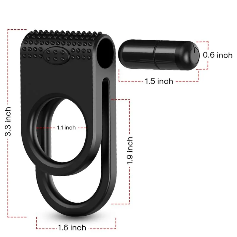 Armony - Anel Vibrador Duplo Twins para Casais Preto