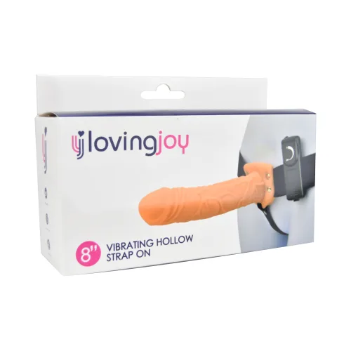 Loving Joy Strap-On Oco Vibratório 8 Polegadas