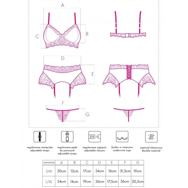 LIVCO CORSETTI FASHION - NAHIR LC 20214 SUTIÃ + CALCINHA + CINTO-LIGA