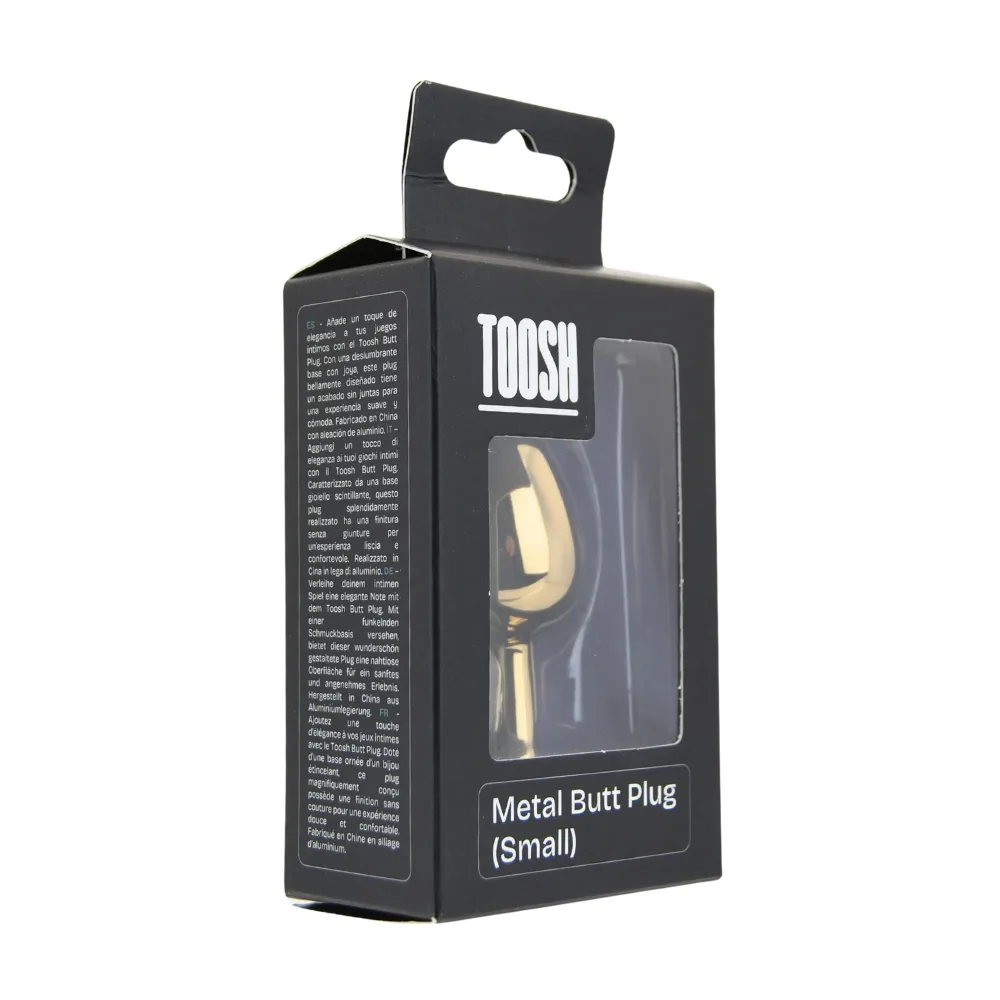 Toosh Gold Metal Butt Plug Small Pink Stone