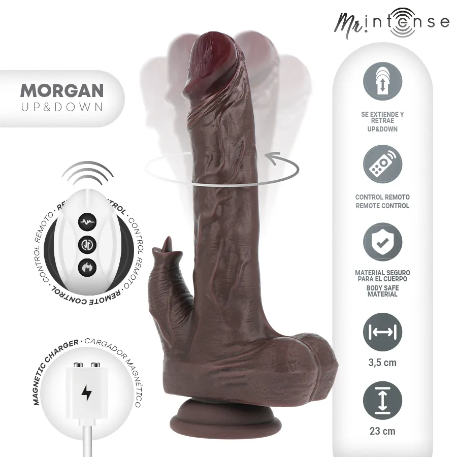 MR INTENSE - MORGAN BONECA REALISTA MULTIFUNCIONAL COM VIBRAÇÃO E CONTROLE REMOTO PARA CIMA E PARA BAIXO 23 CM -O- 3,5 CM