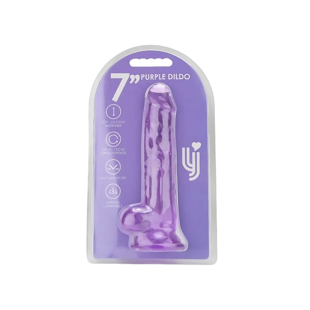 Loving Joy Dildo 7 Polegadas com Testículos Roxo