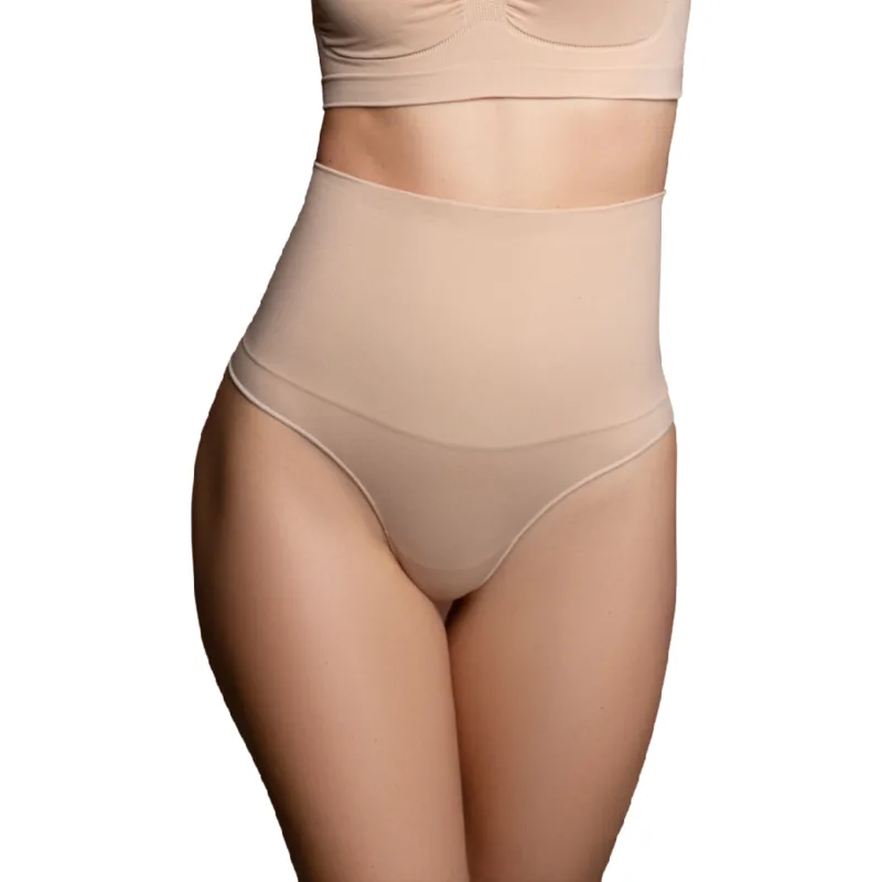 BYE-BRA - THONG STYLE SEAMLESS GIRDLE BEIGE SIZE