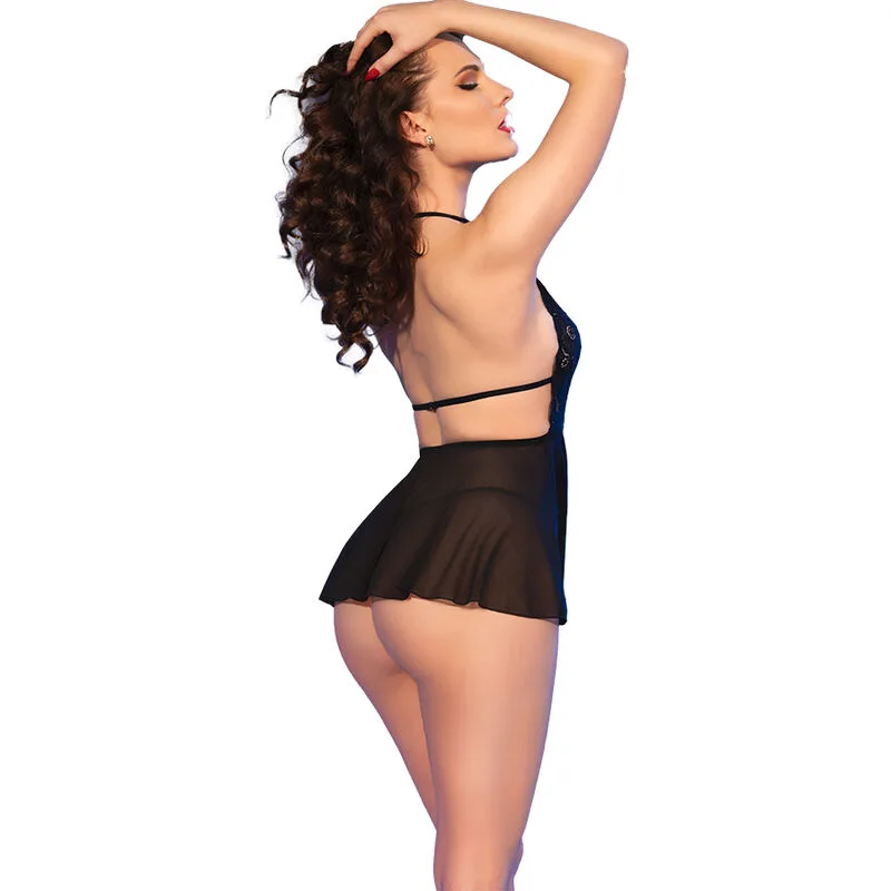 CHILIROSE - CR 4720 BABYDOLL & THONG BLACK