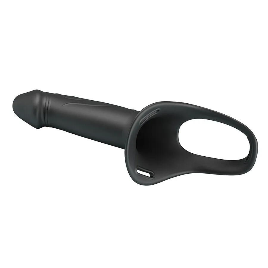 PRETTY LOVE - LANDON BLACK VIBRATING STRAP-ON