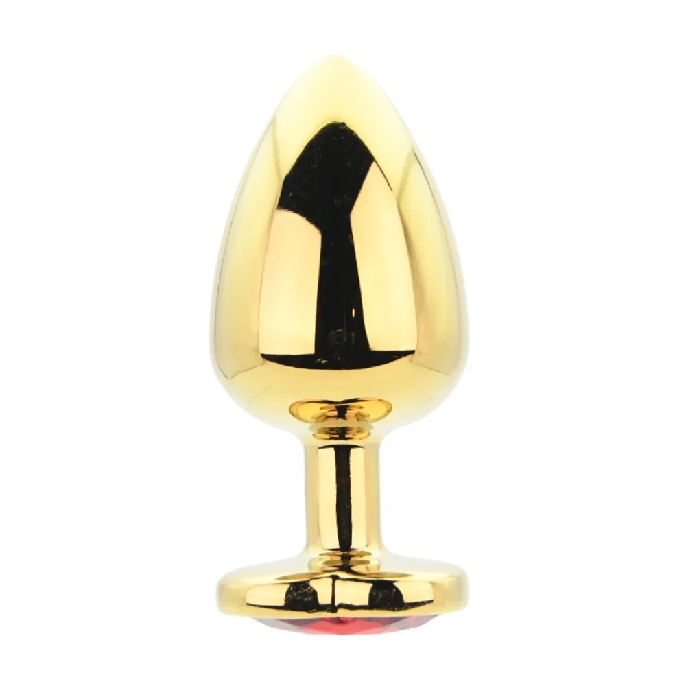 Toosh Heart Shaped Gold with Red Stone Large