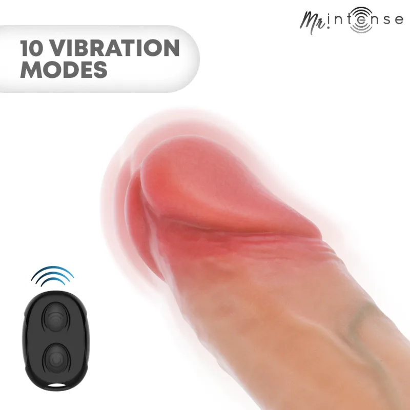 Mr Intense - Capa de Silicone para Pénis com Vibrador Arnold M e Controle Remoto 14,5 cm -Ø- 4 cm