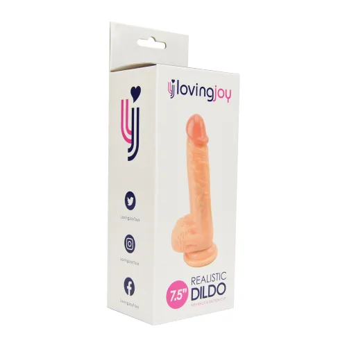Loving Joy Dildo Realista com Testículos e Ventosa 7.5 Polegadas