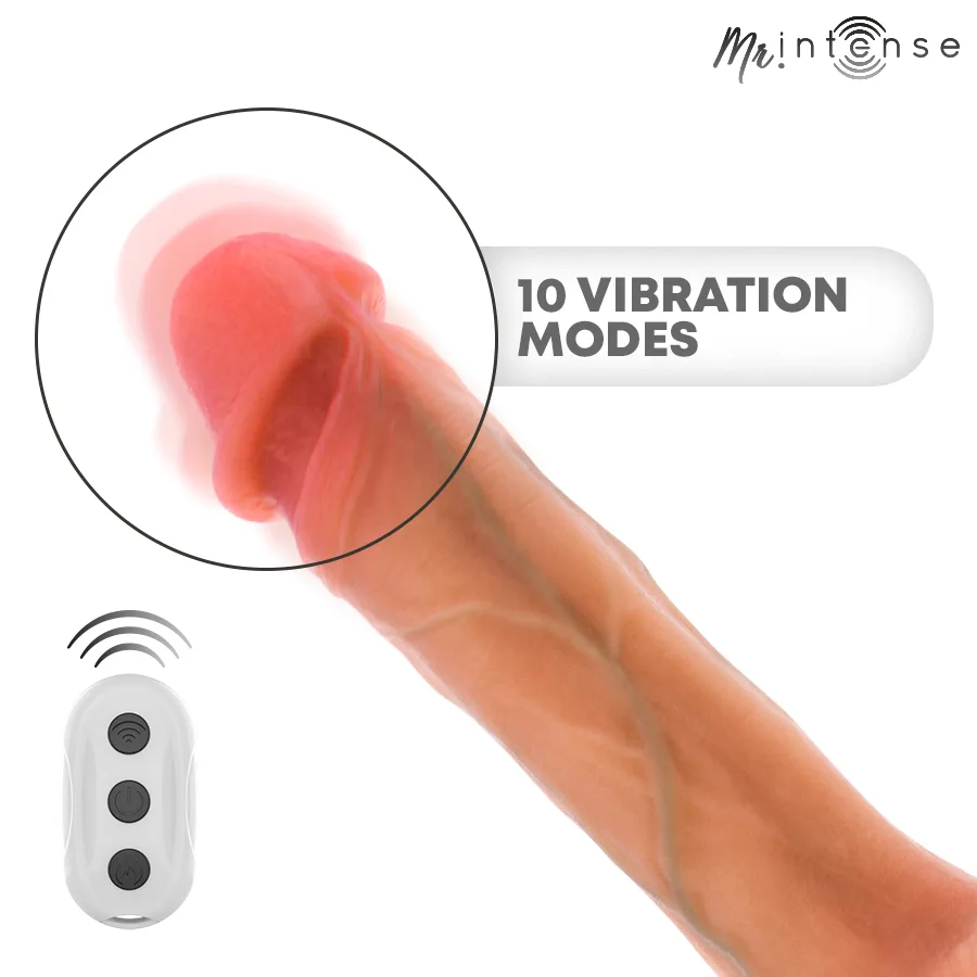 Mr Intense - Bradley Vibrador de Silicone com Efeito de Aquecimento e Controle Remoto 21 cm - Ø - 4,2 cm