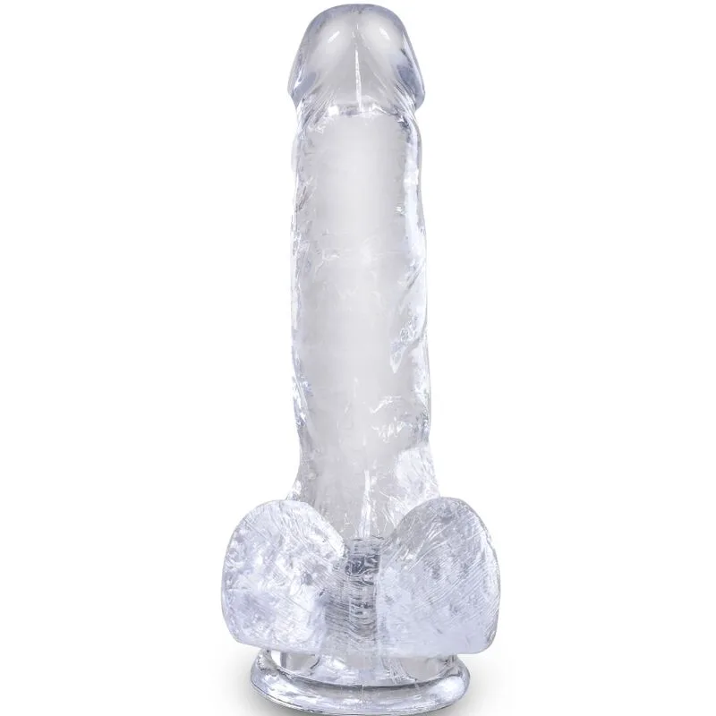 KING COCK - CLEAR PÊNIS REALÍSTICO COM BOLAS 13.5 CM TRANSPARENTE