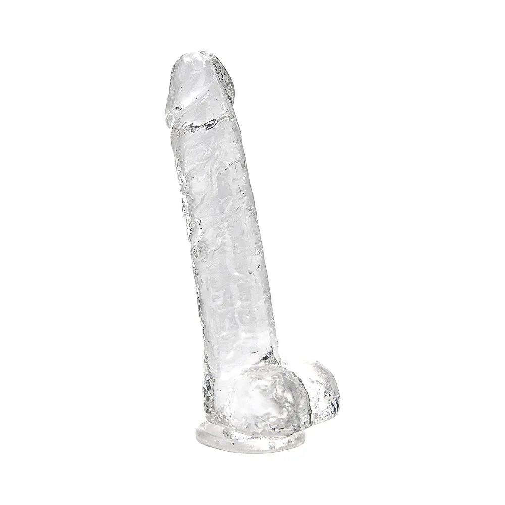 Loving Joy Dildo 8 Polegadas com Testículos Transparente