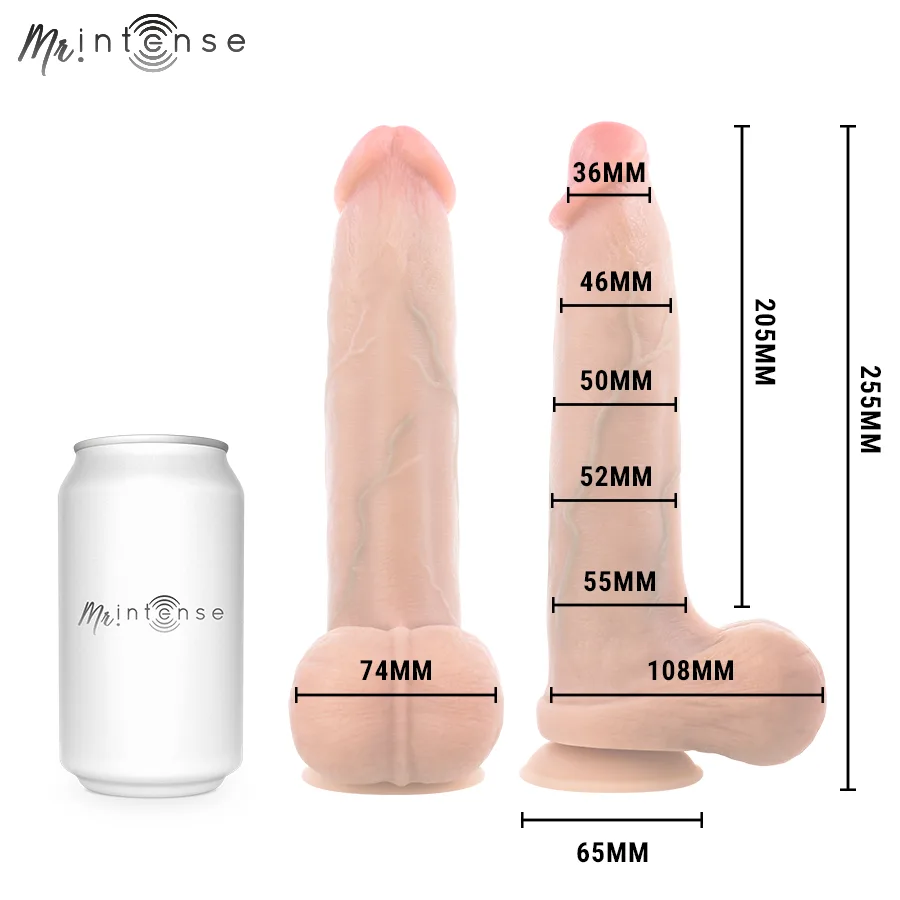 Mr Intense - Bruce XL Dildor de Silicone com Testículos 25,5 cm -Ø- 5,5 cm