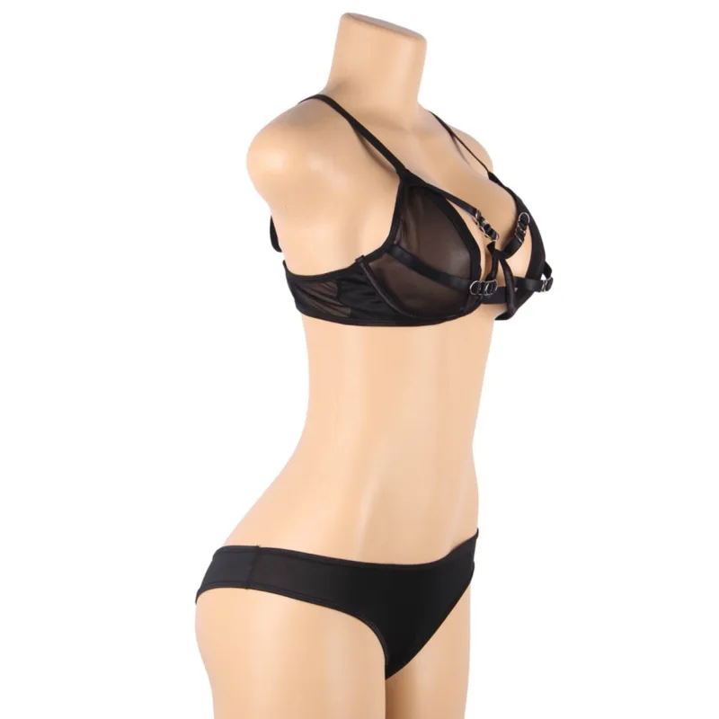 SUBBLIME - TWO PIECE SET OF TRANSPARENCY BRA AND S/M STRIPS