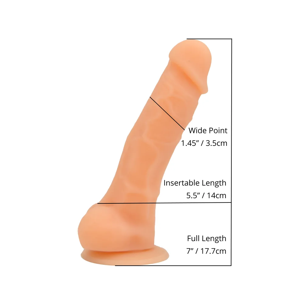 Loving Joy Dildo Realista de Silicone 7 Polegadas com Ventosa e Testículos Baunilha