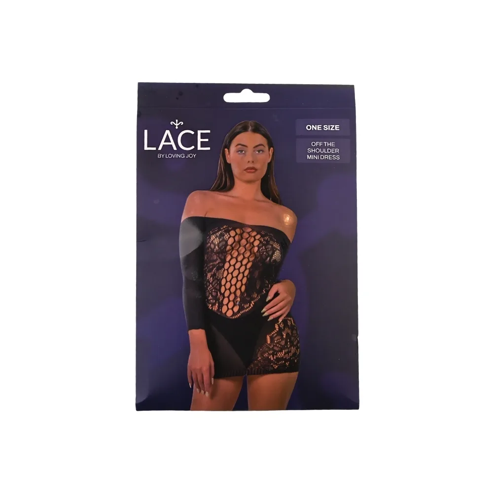 Lace by LJ Off the Shoulder Mini Dress Black