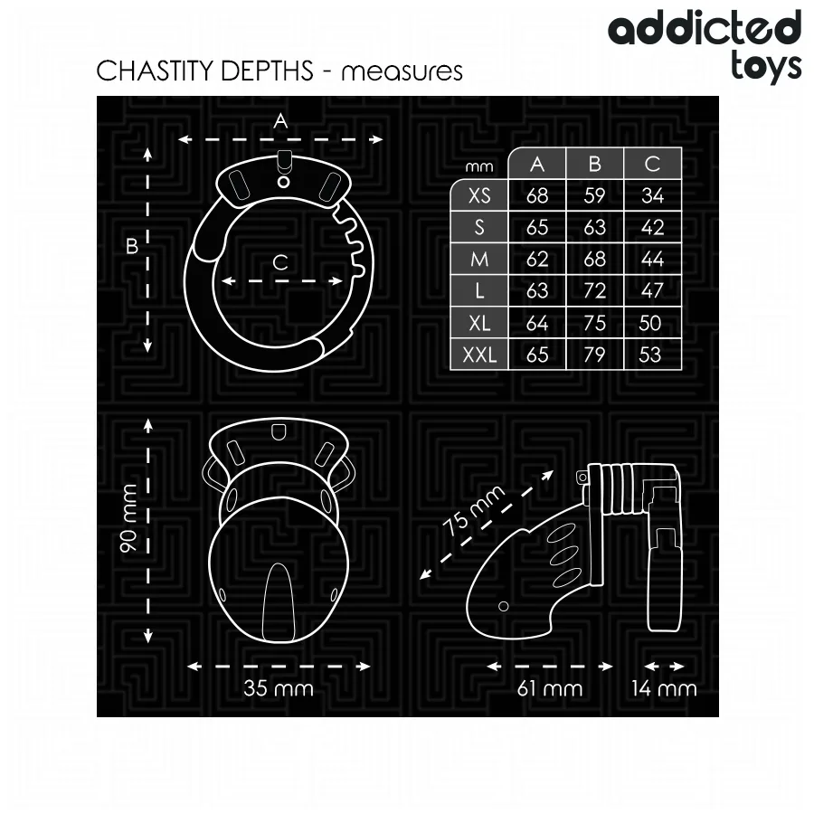 ADDICTED TOYS LOCKED - CHASTITY DEPTHS PENIS CAGE 7.5 CM