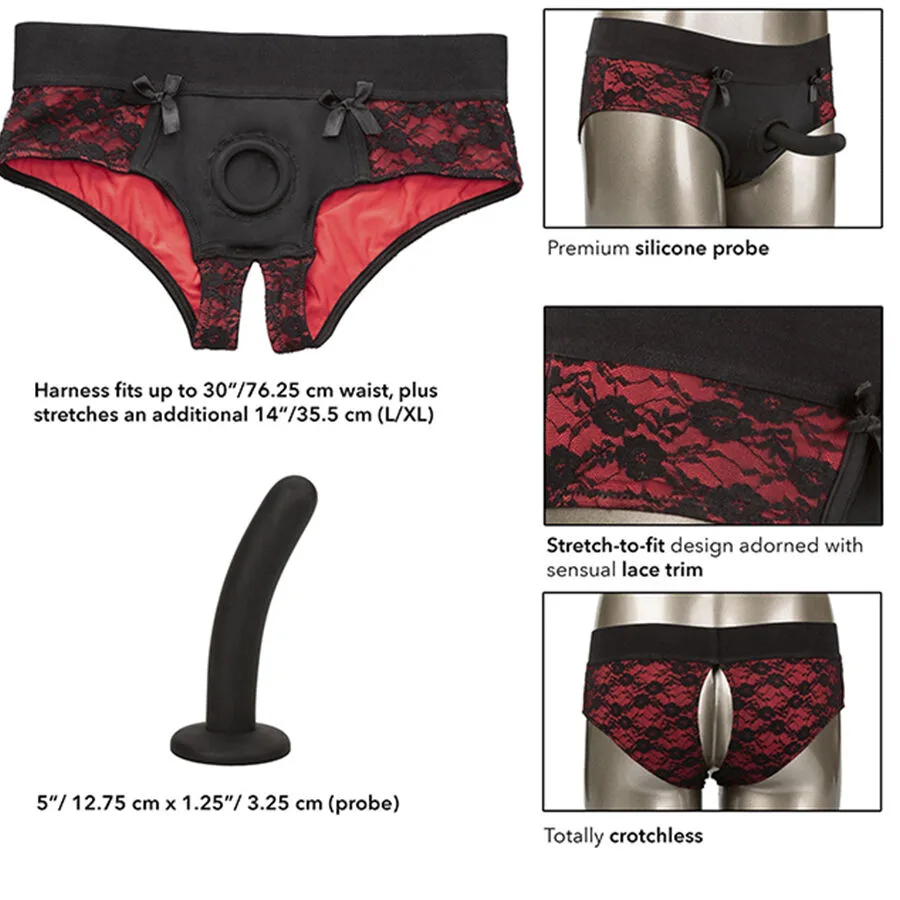 CALEXOTICS - SCANDAL SET OF CROTCHLESS PANTIES WITH DILDO SIZE