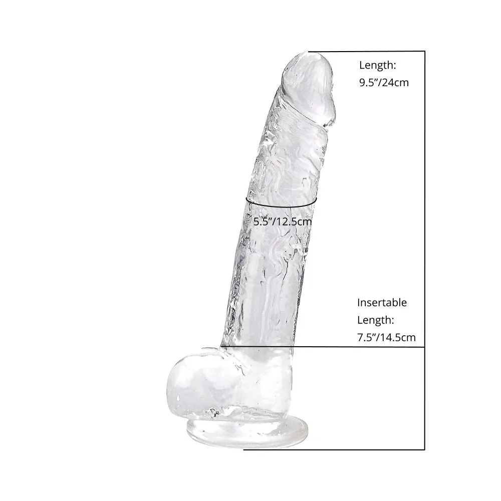 Loving Joy Dildo 9 Polegadas com Testículos Transparente