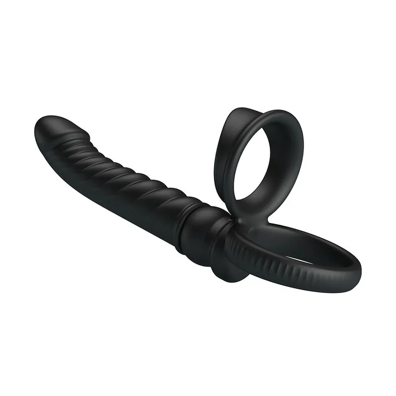 Pretty Love - Merritt Anal Vibrator with Ring and Vibration Black