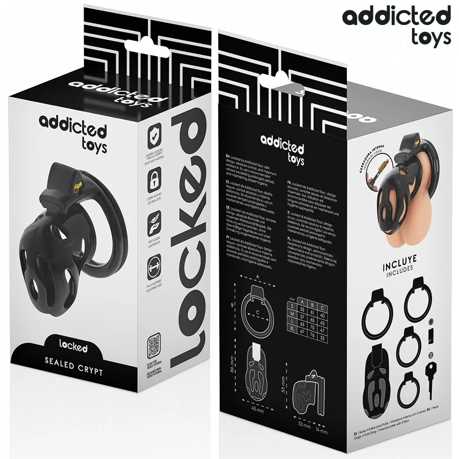 ADDICTED TOYS LOCKED - SEALED CRYPT PENIS CAGE 8 CM