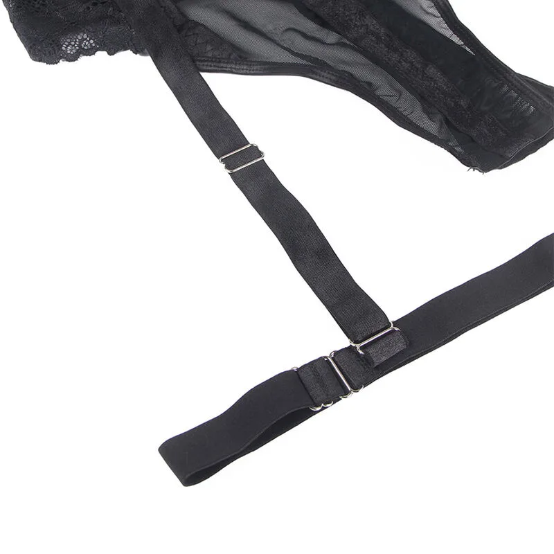SUBBLIME - TEDDY WITH GARTER STRAP DETAIL CHEST BLACK