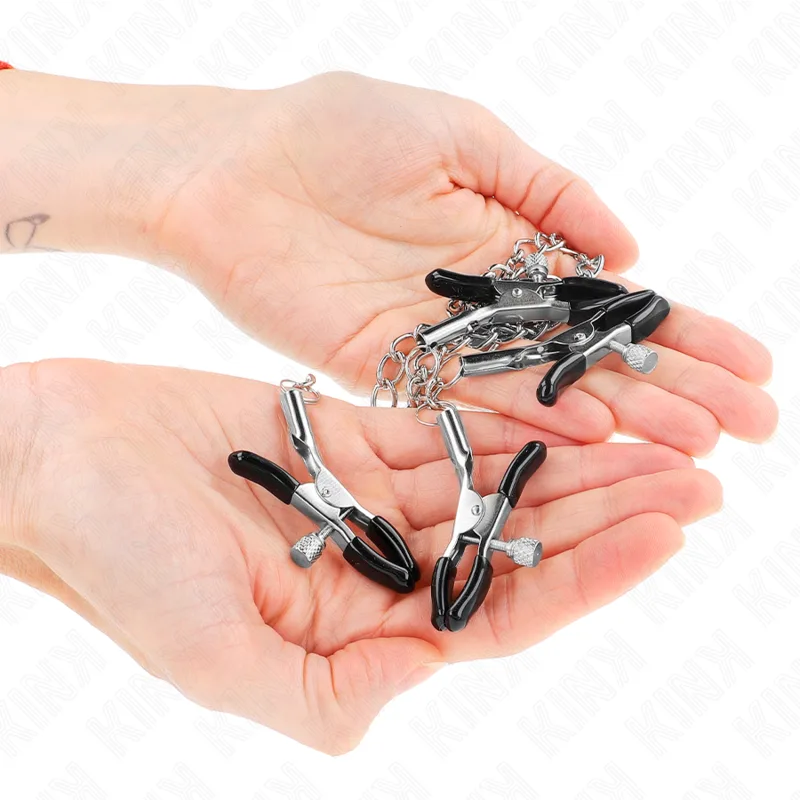 KINK - 4 NIPPLE AND CLIT CLAMPS ADJUSTABLE SILVER