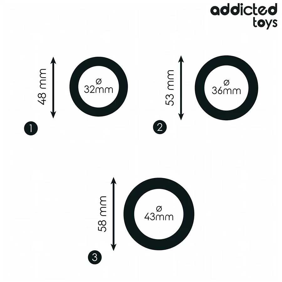 ADDICTED TOYS - CONJUNTO DE ANÉIS DE SILICONE MODELO 1