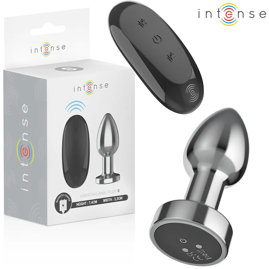 Intense - Plug Anal 10 Vibrações Metal com Controle Remoto S