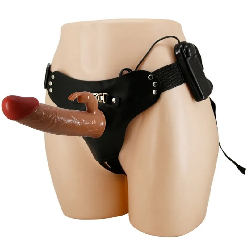 Pretty Love - Marion Harness Cuecas Universais com Dildo Vibratório 19 cm Marrom
