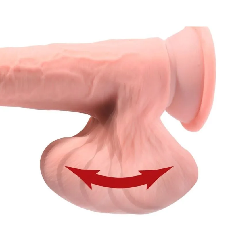 King Cock Plus - Dildo Realista de Tripla Densidade com Testículos Móveis 23 cm Cor de Carne