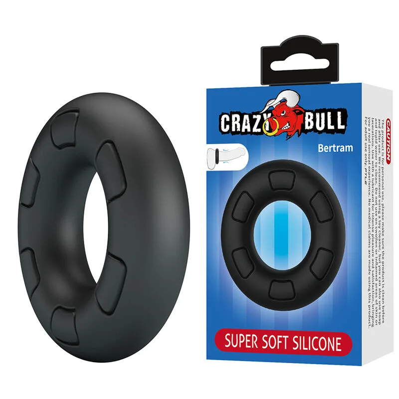 Crazy Bull - Anel Peniano de Silicone Super Macio Bertram Preto