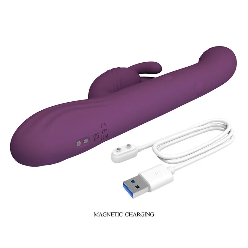 Pretty Love - Dee Vibrador Multifuncional Coelho Oscilação e Percussão Roxo