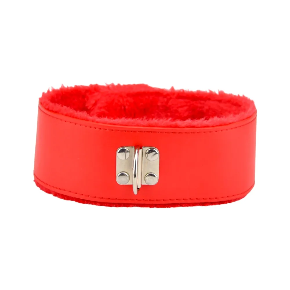 Bound to Please Coleira em Pelúcia com Trela Vermelho