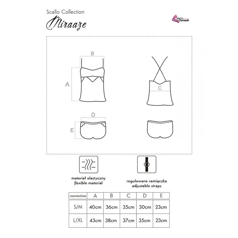 LIVCO CORSETTI FASHION - MIRAAZE LC 90567 CAMISA + CALÕES PRETO