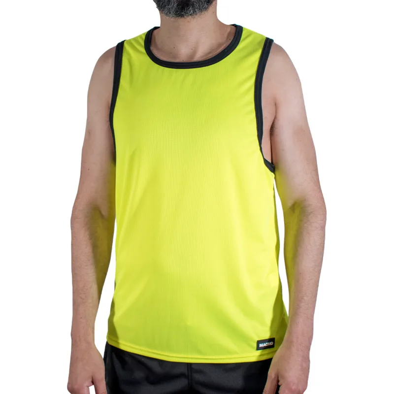 Macho - Cmv001 Camiseta Amarela de Ginástica Tamanho L/XL