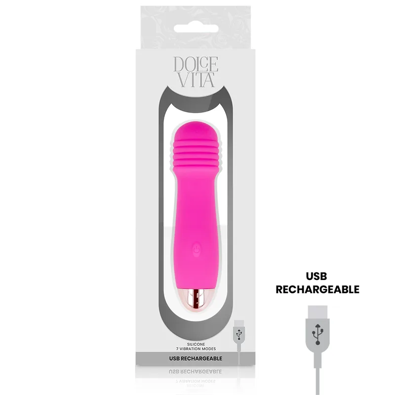 DOLCE VITA - RECHARGEABLE VIBRATOR THREE PINK 7 SPEEDS