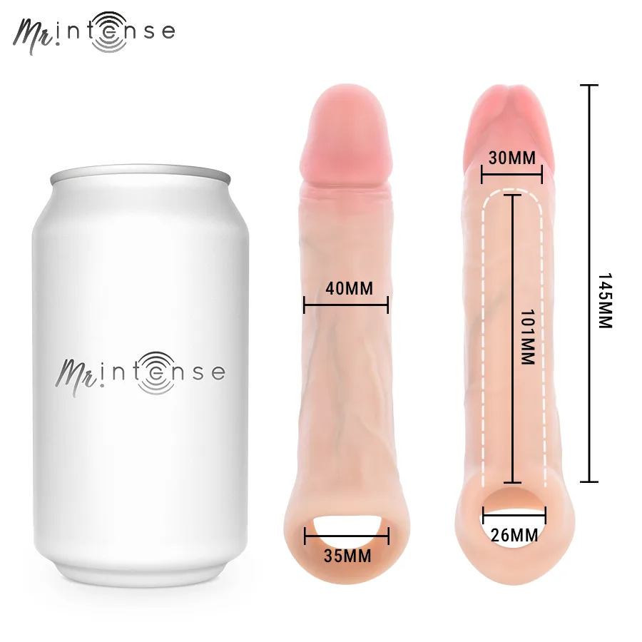 Mr Intense - Capa de Silicone para Pénis com Vibrador Arnold M e Controle Remoto 14,5 cm -Ø- 4 cm