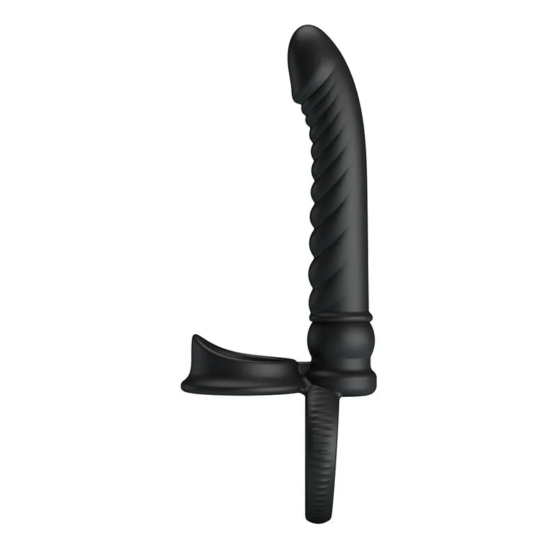 Pretty Love - Merritt Anal Vibrator with Ring and Vibration Black